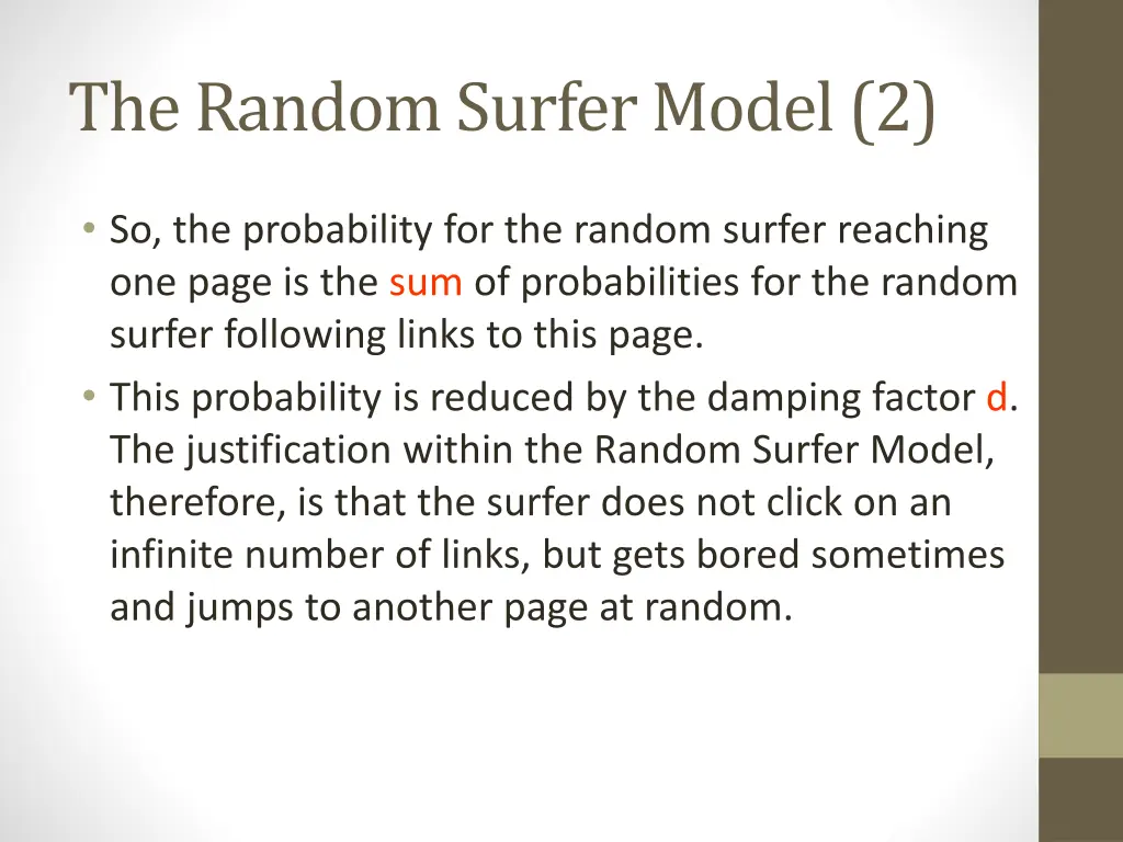 the random surfer model 2