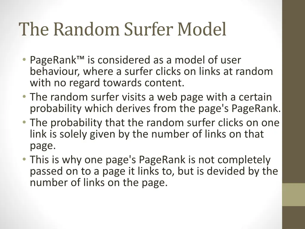 the random surfer model