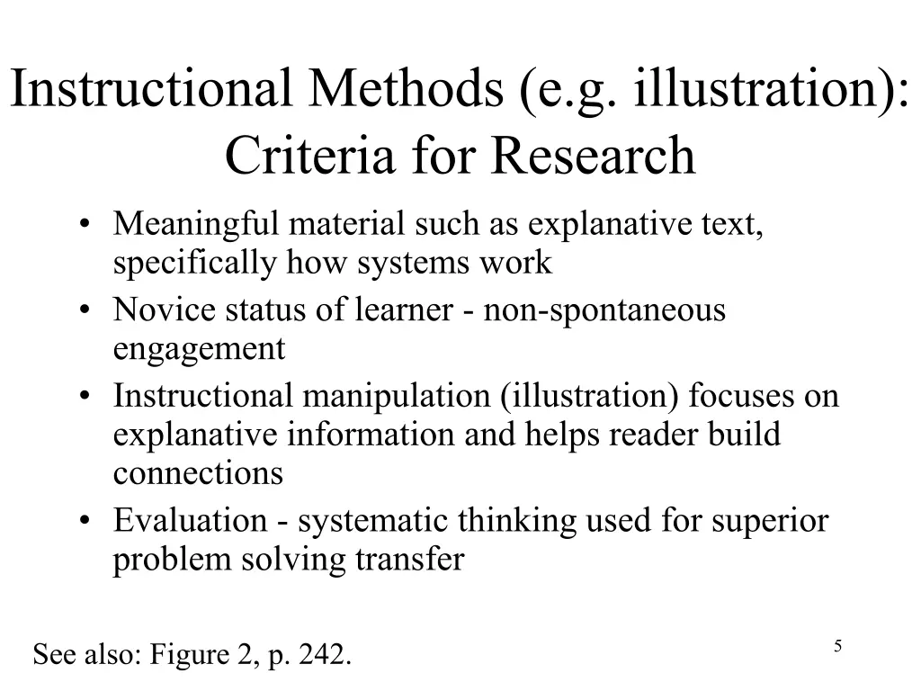 instructional methods e g illustration criteria