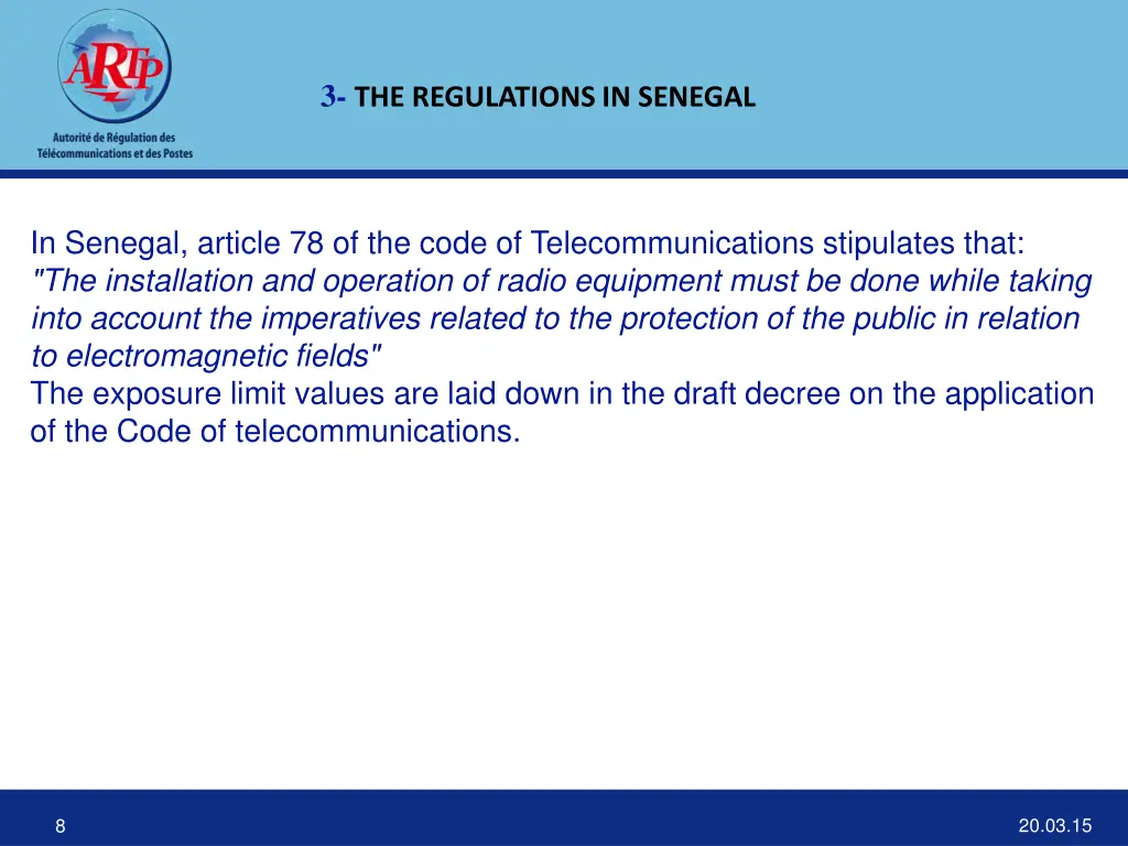 3 the regulations in senegal