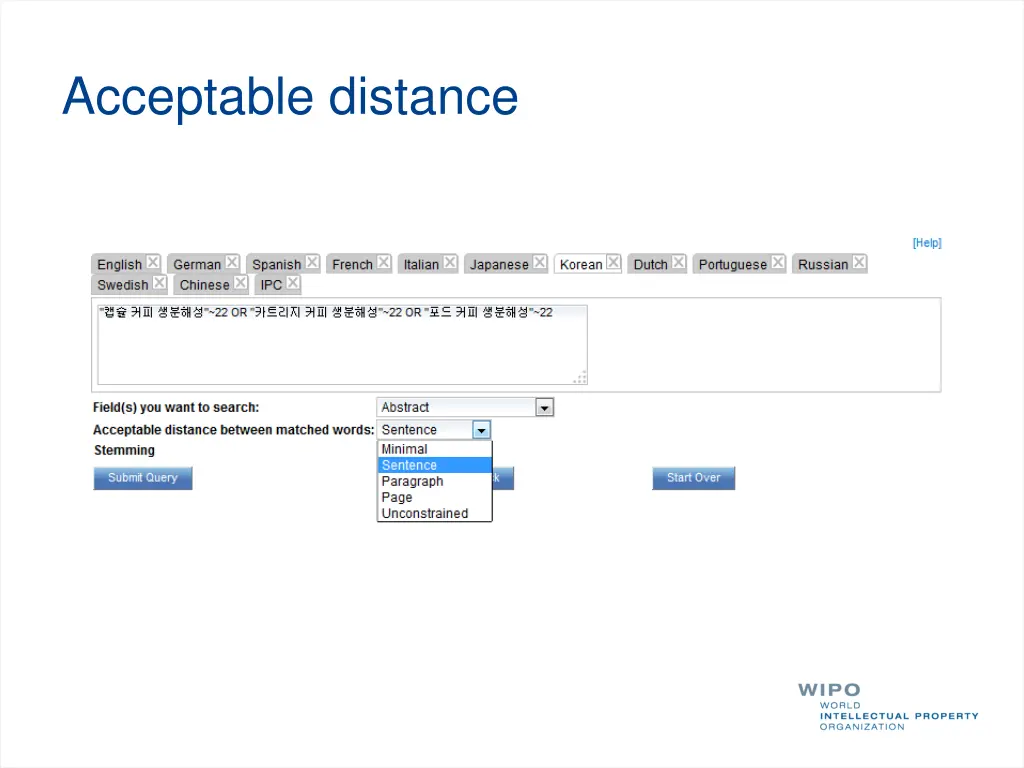 acceptable distance