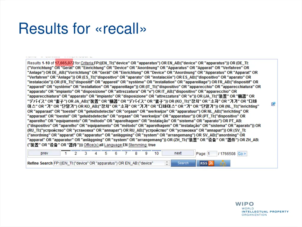 results for recall