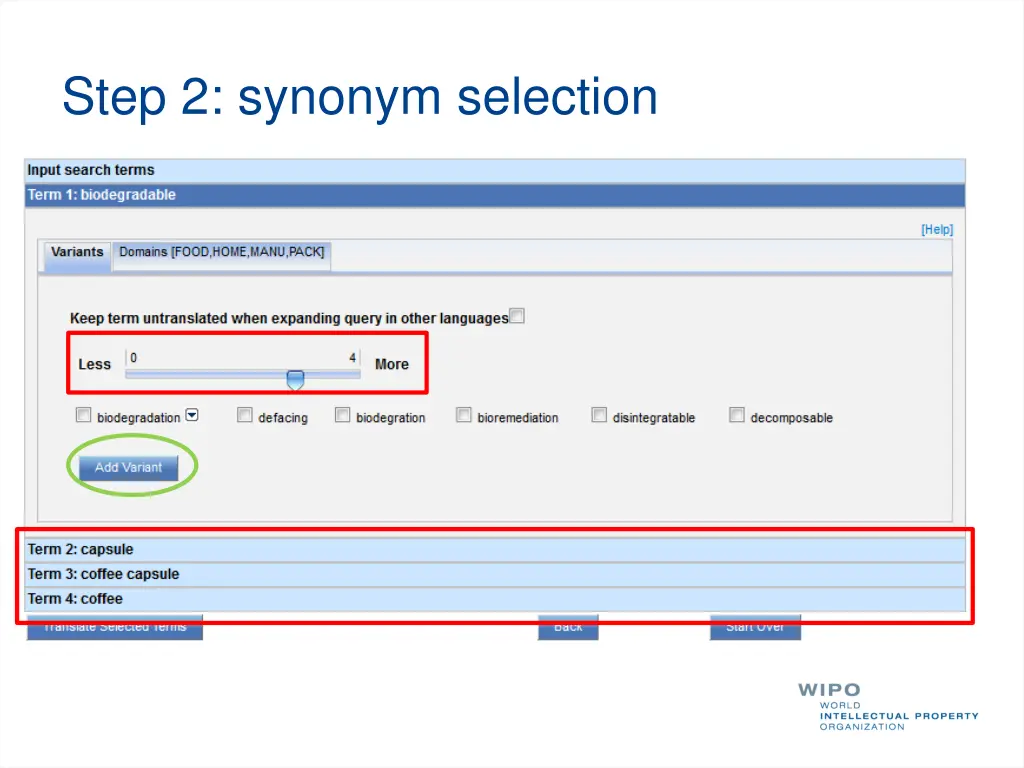 step 2 synonym selection