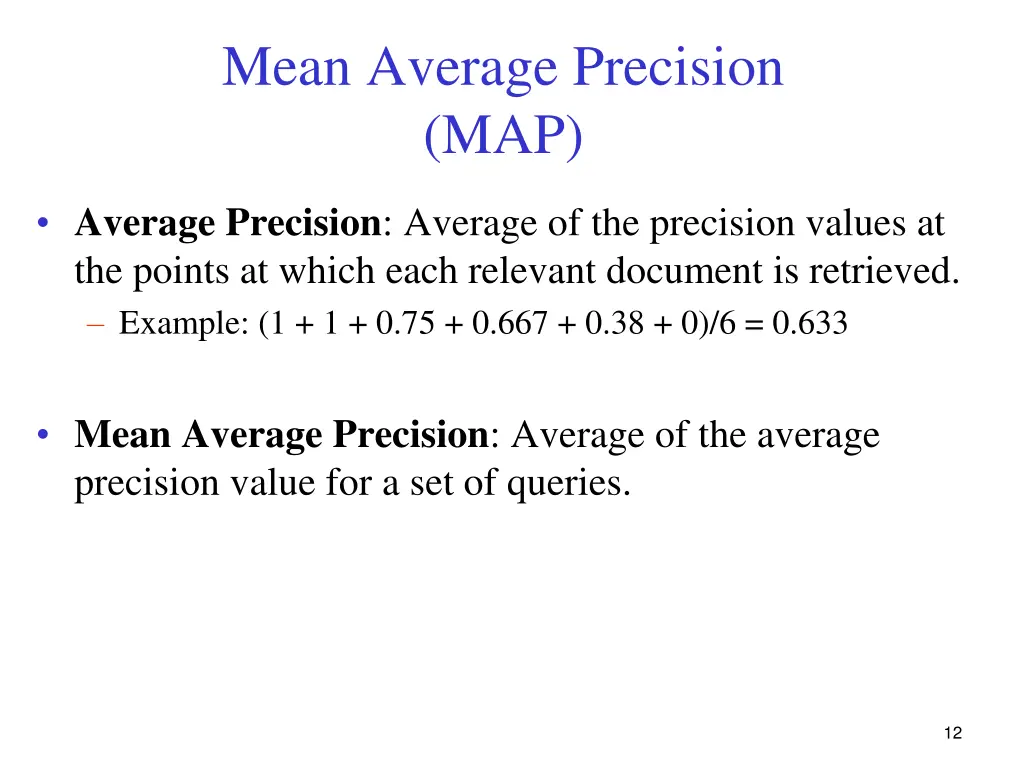 mean average precision map