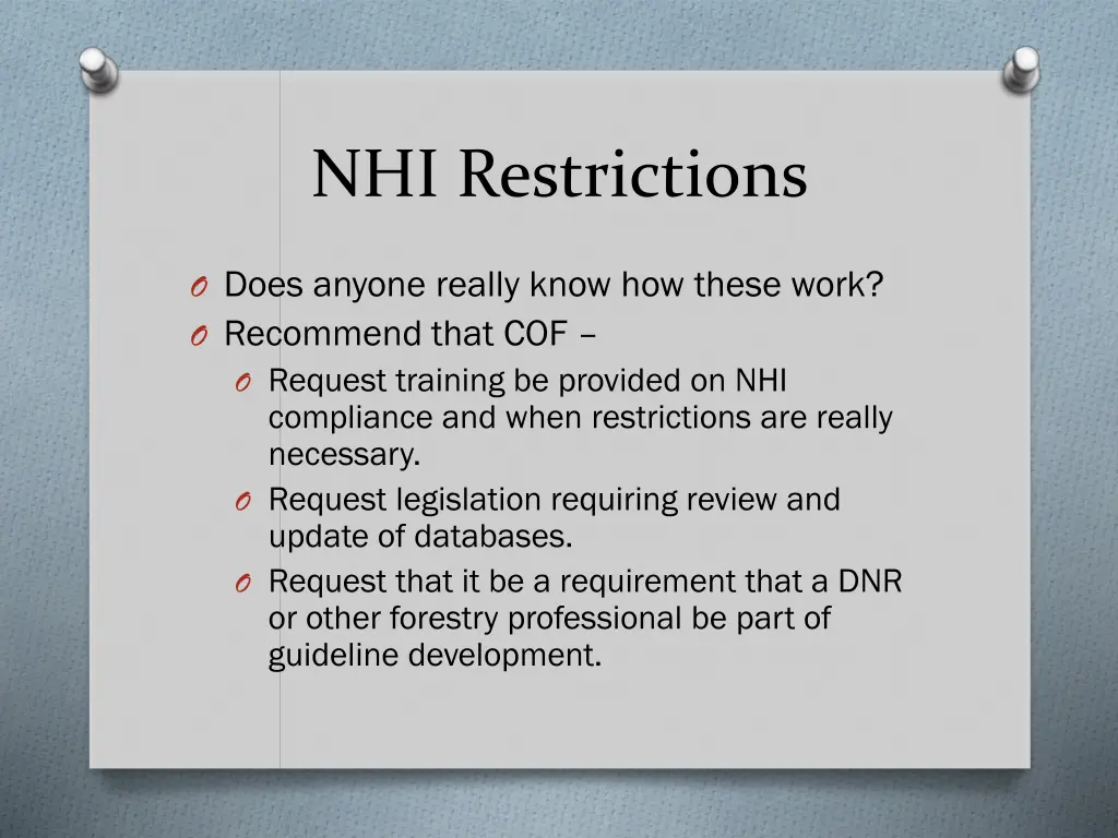 nhi restrictions