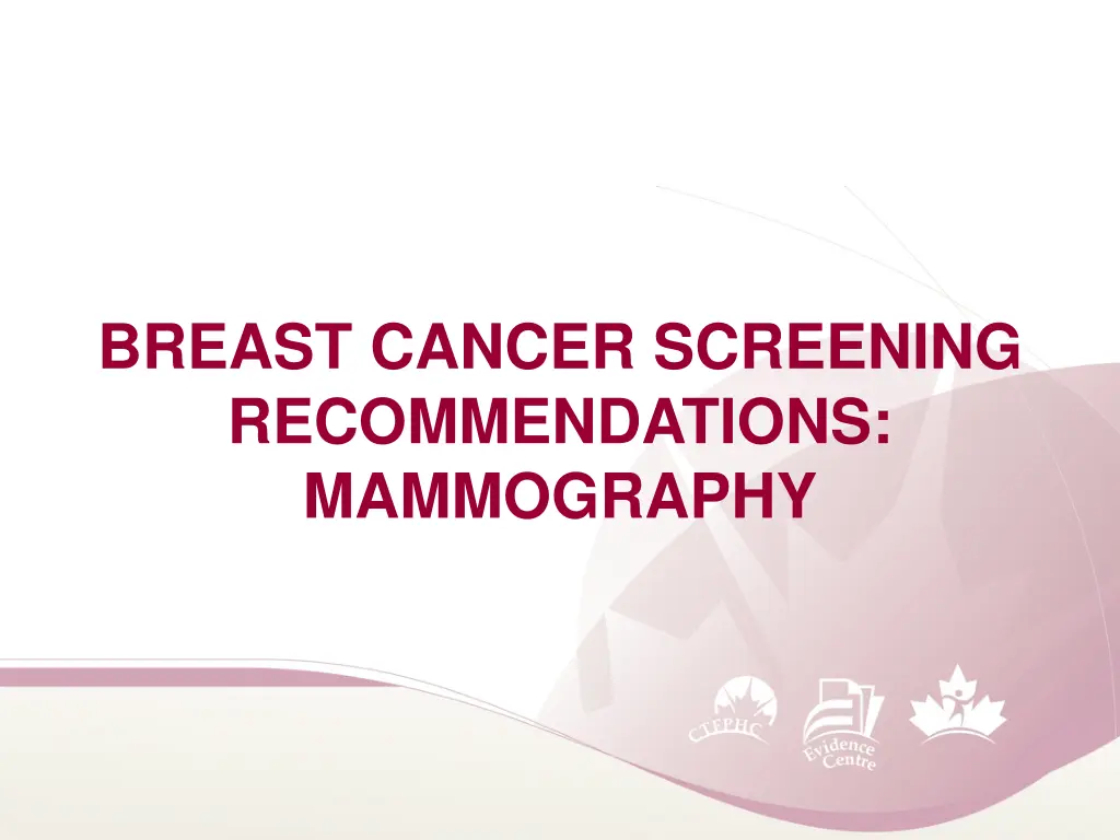 breast cancer screening recommendations 1