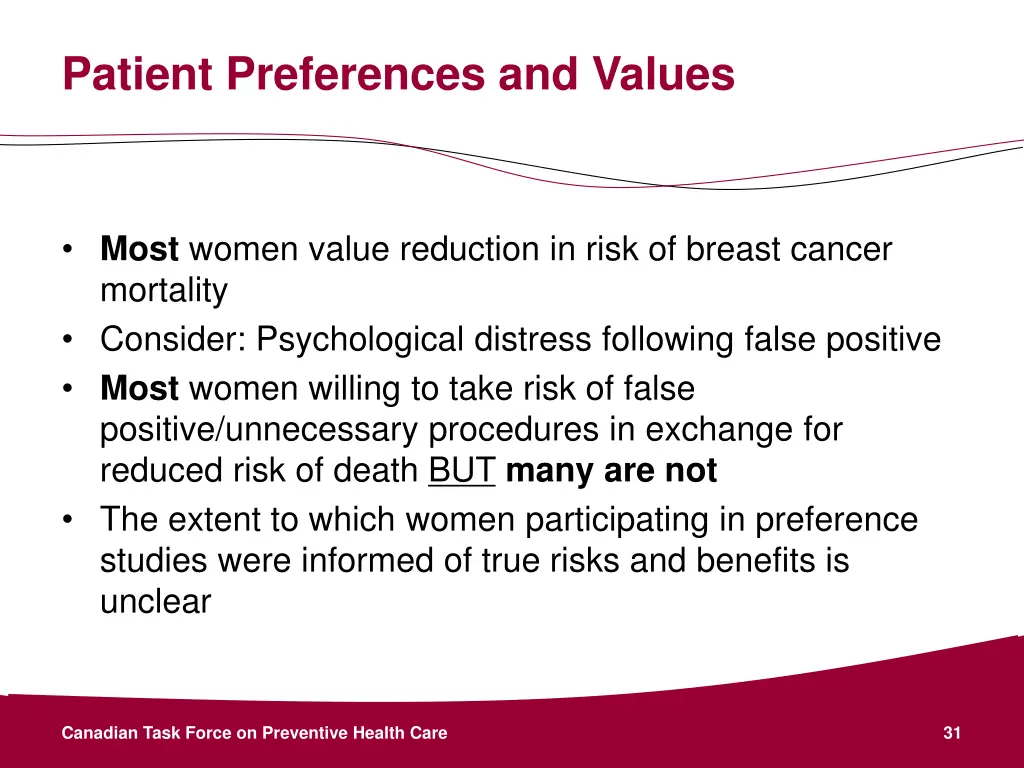 patient preferences and values