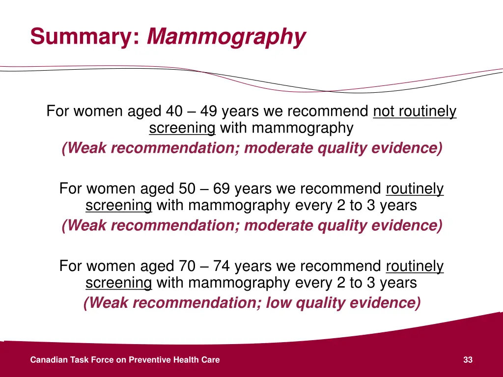 summary mammography