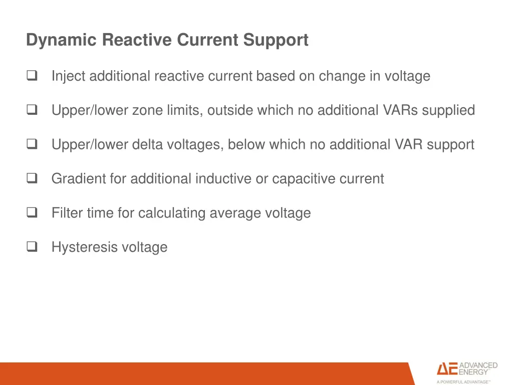 dynamic reactive current support