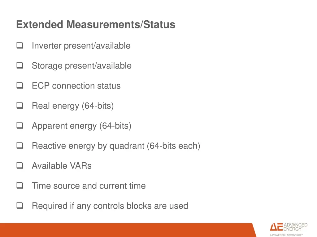 extended measurements status