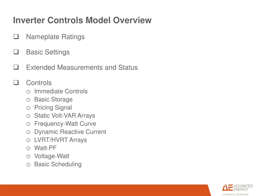 inverter controls model overview