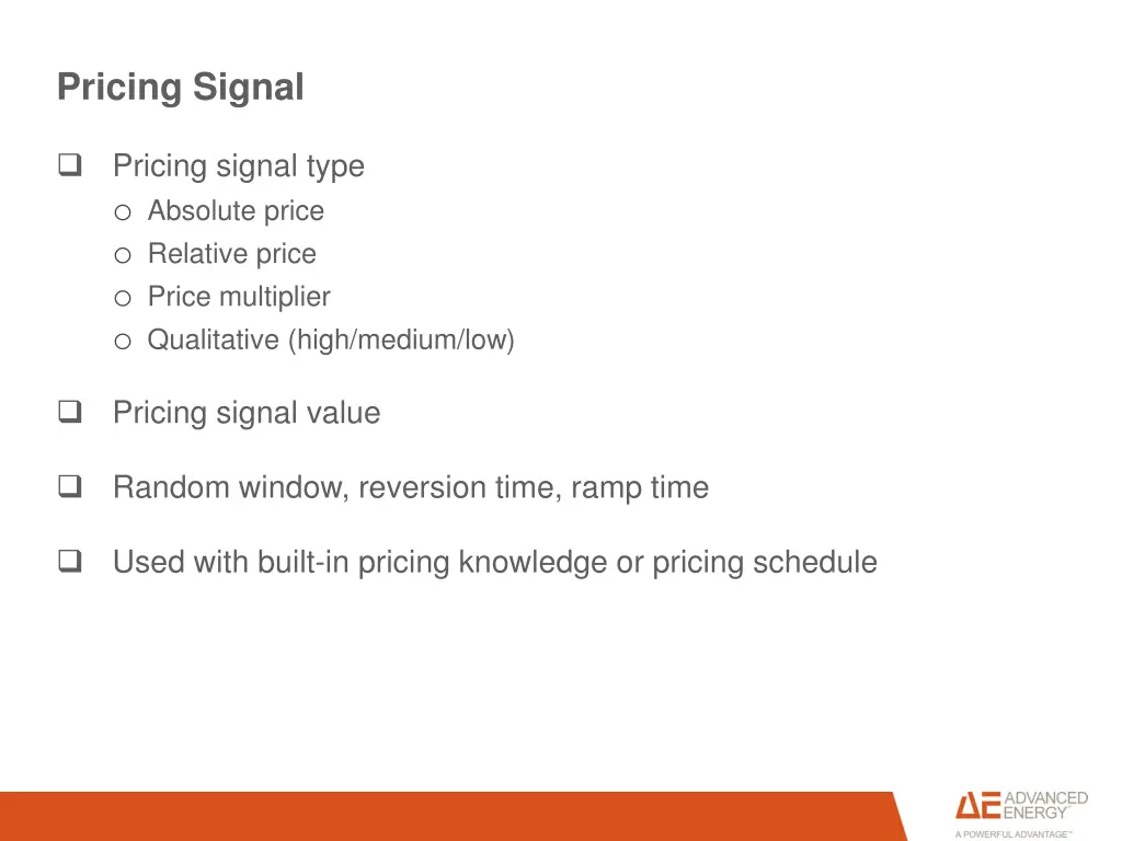 pricing signal