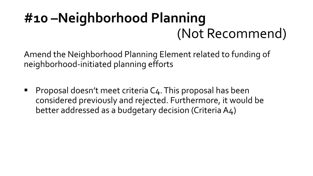 10 neighborhood planning