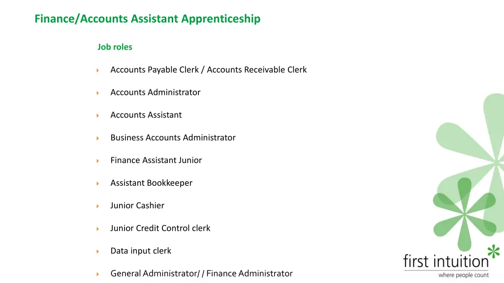 finance accounts assistant apprenticeship