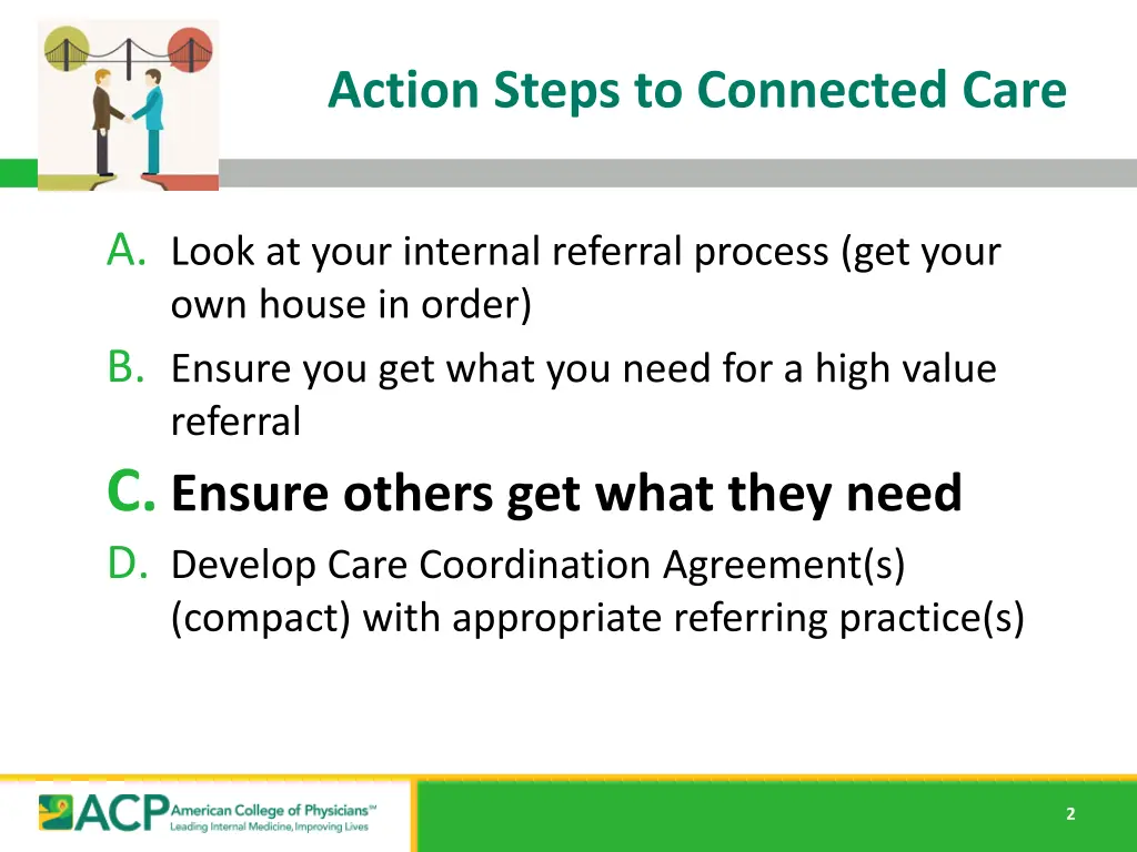 action steps to connected care