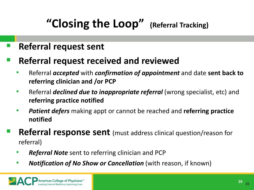 closing the loop referral tracking