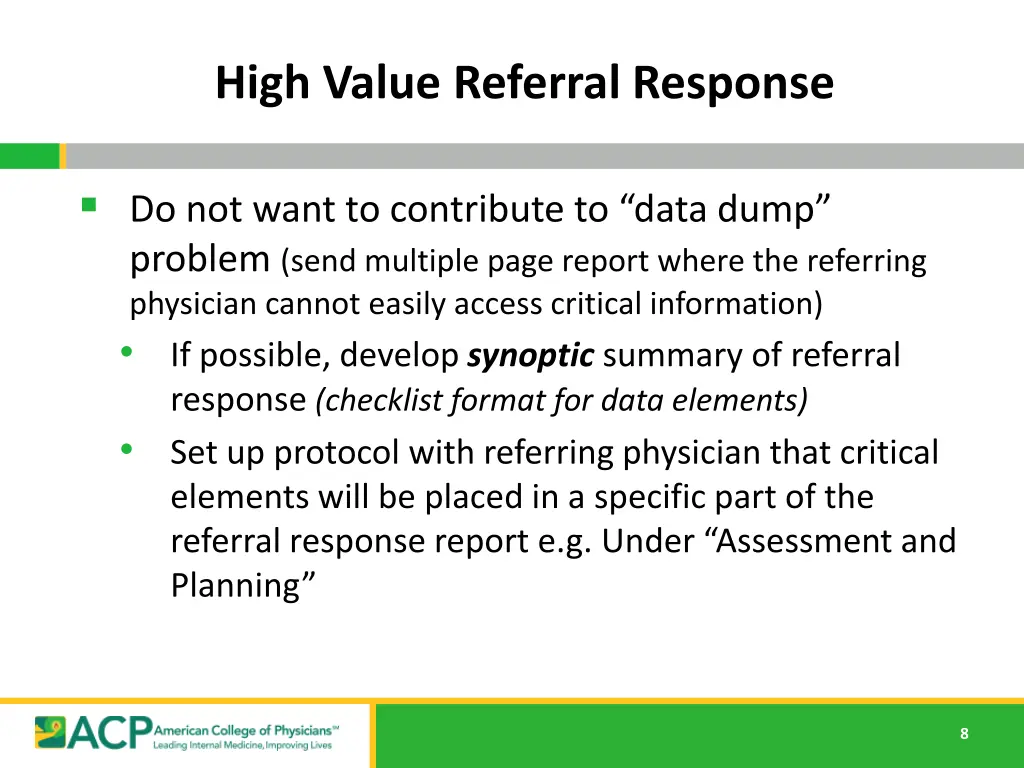 high value referral response 1