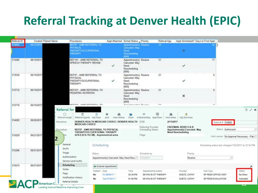 referral tracking at denver health epic