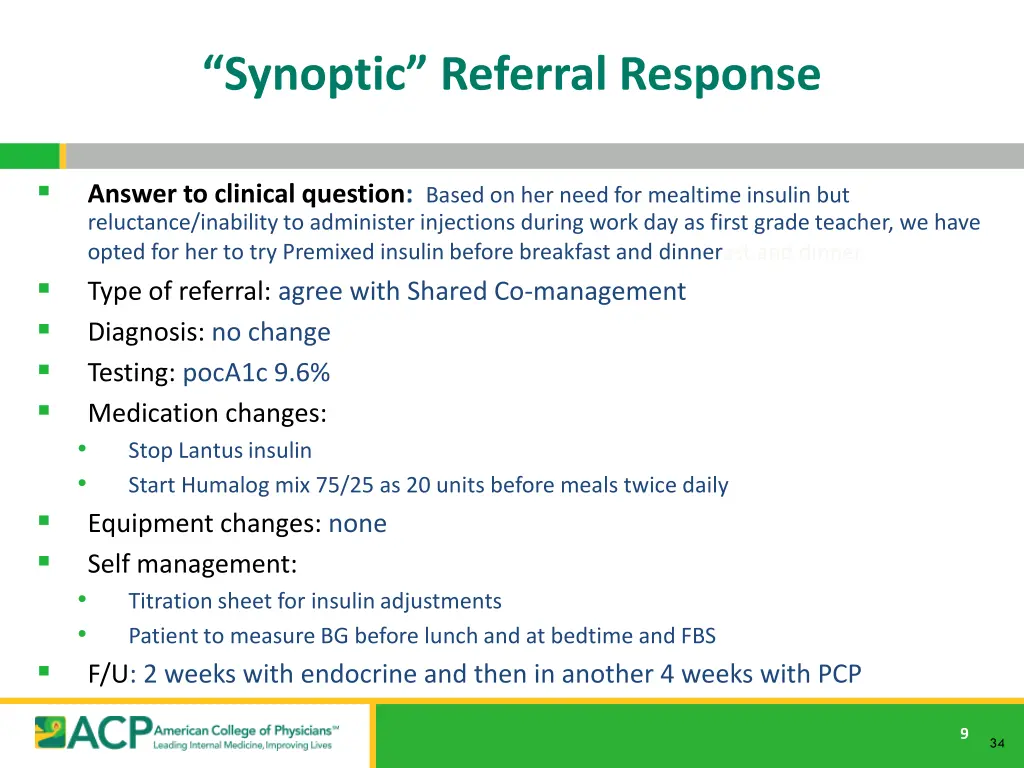 synoptic referral response