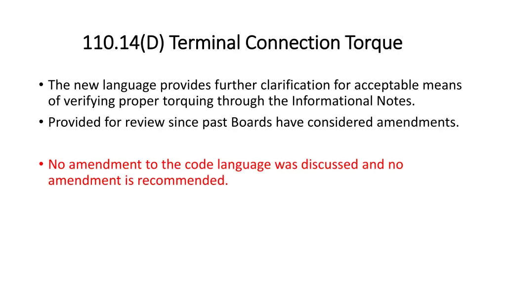 110 14 d terminal connection torque