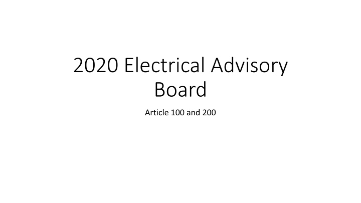 2020 electrical advisory board