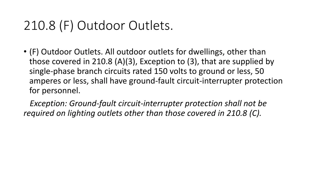 210 8 f outdoor outlets