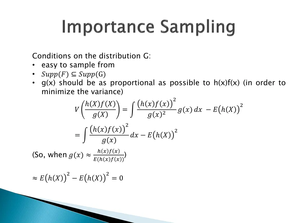 conditions on the distribution g easy to sample