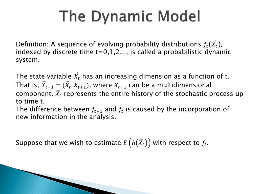 definition a sequence of evolving probability