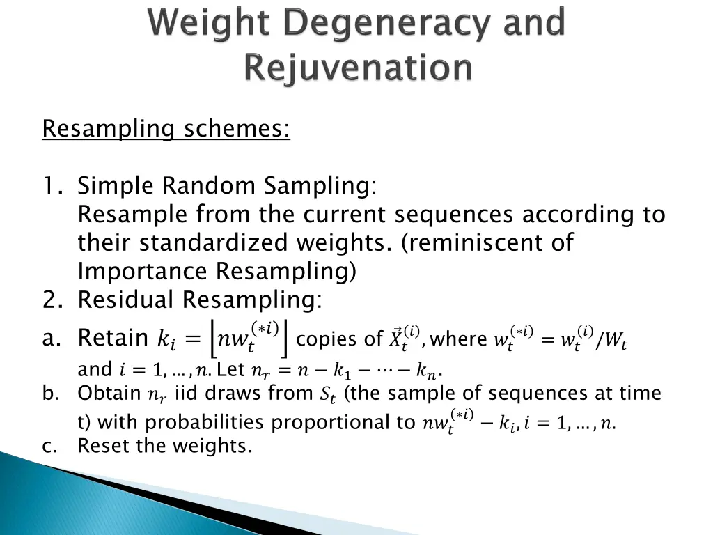 resampling schemes