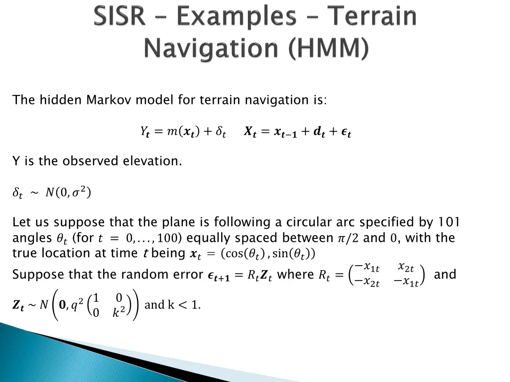 the hidden markov model for terrain navigation is