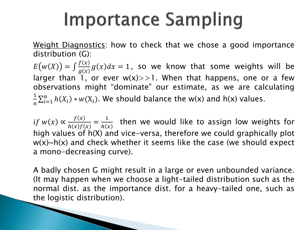 weight diagnostics how to check that we chose