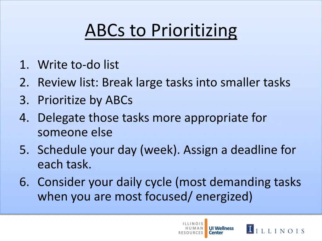 abcs to prioritizing