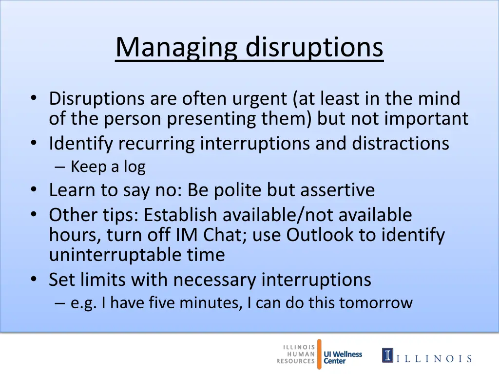 managing disruptions