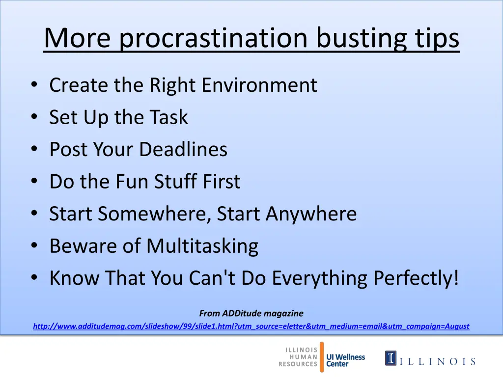 more procrastination busting tips