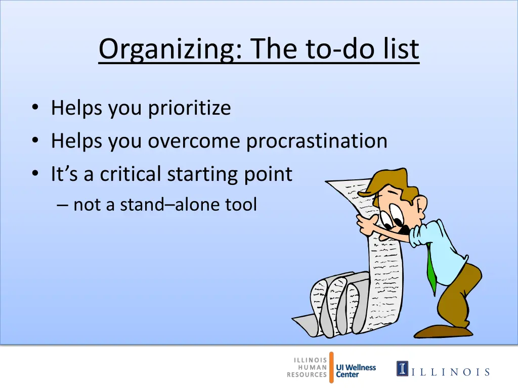 organizing the to do list