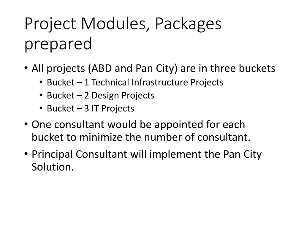 project modules packages prepared