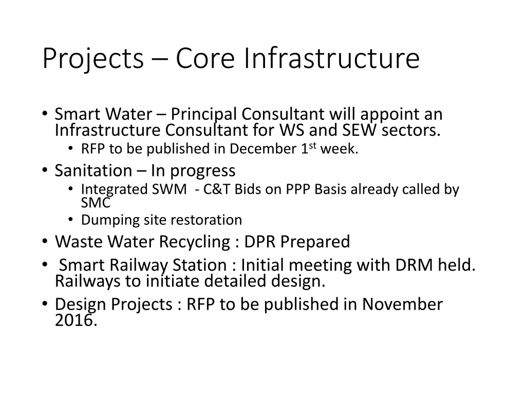 projects core infrastructure