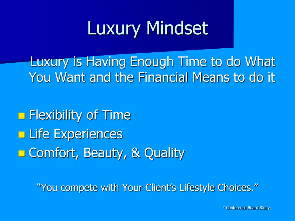 luxury mindset