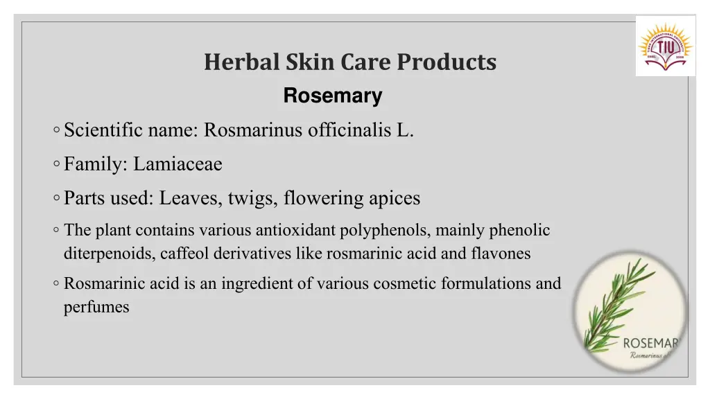 herbal skin care products rosemary