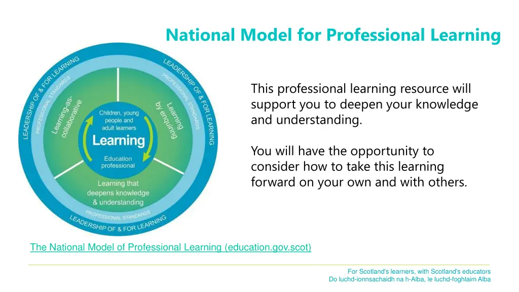 national model for professional learning