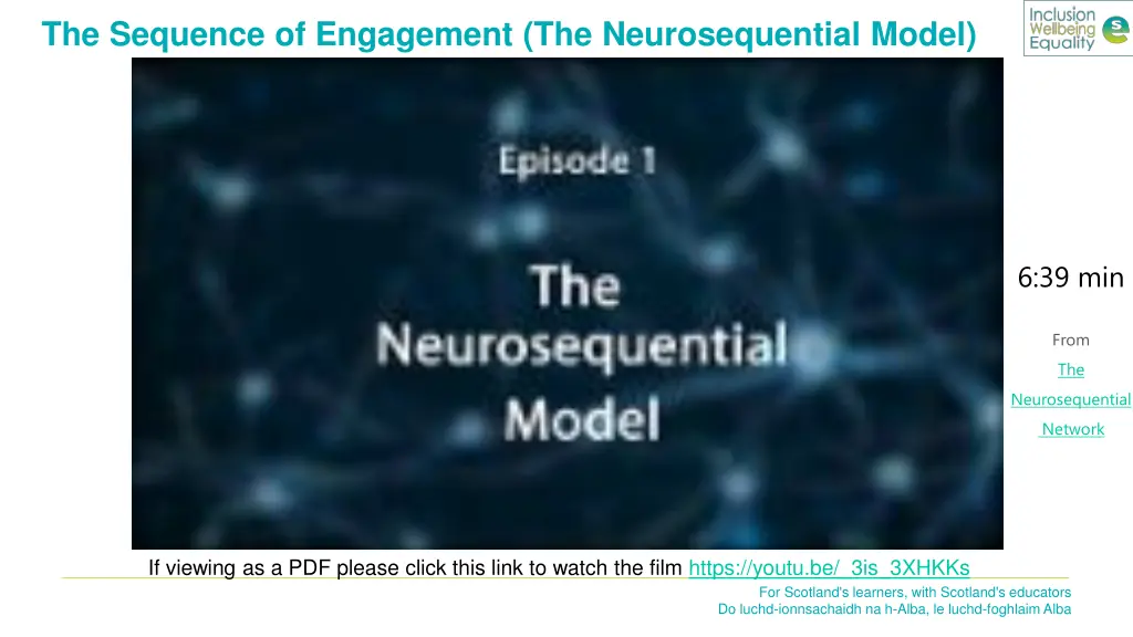 the sequence of engagement the neurosequential