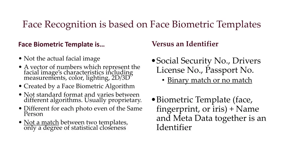 face recognition is based on face biometric