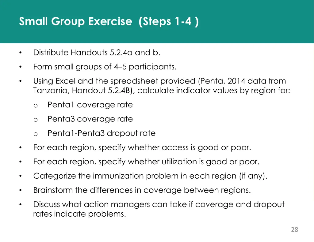 small group exercise steps 1 4