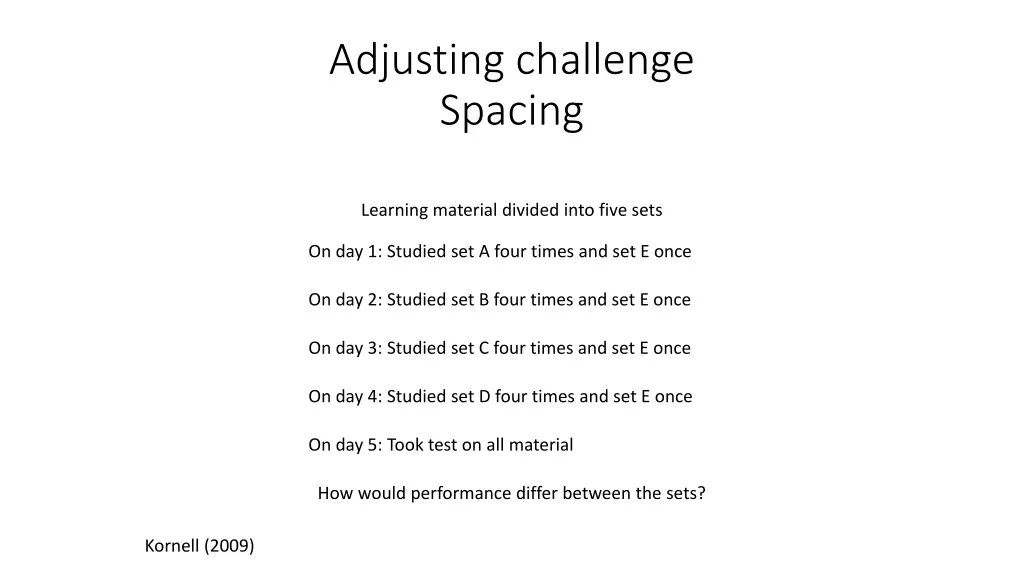 adjusting challenge spacing