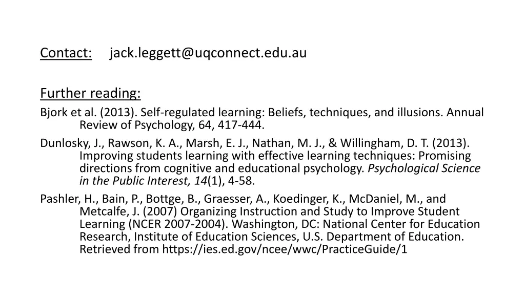 contact jack leggett@uqconnect edu au