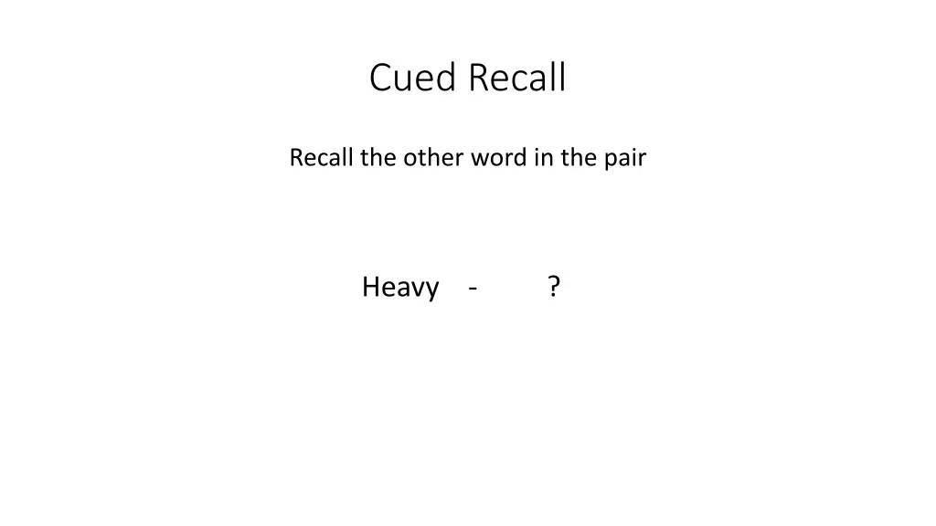 cued recall