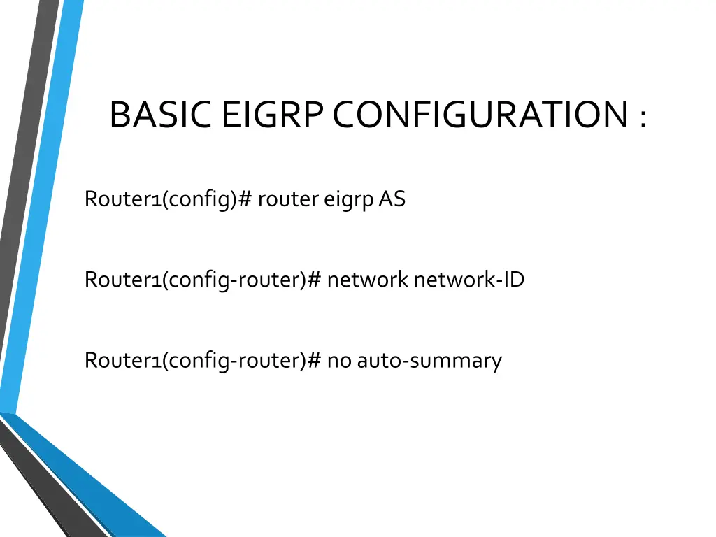 basic eigrp configuration