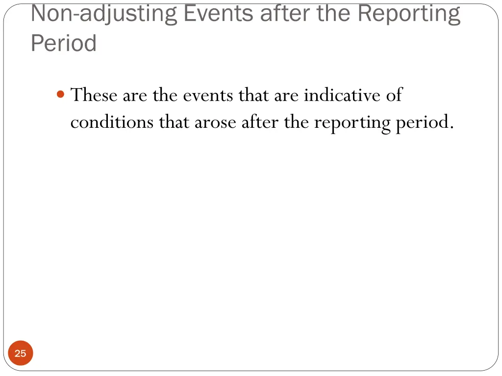 non adjusting events after the reporting period