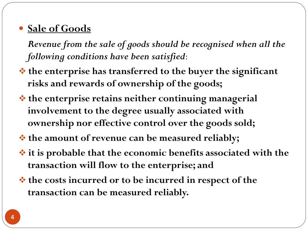 sale of goods revenue from the sale of goods