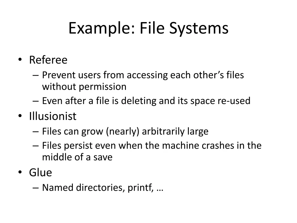 example file systems